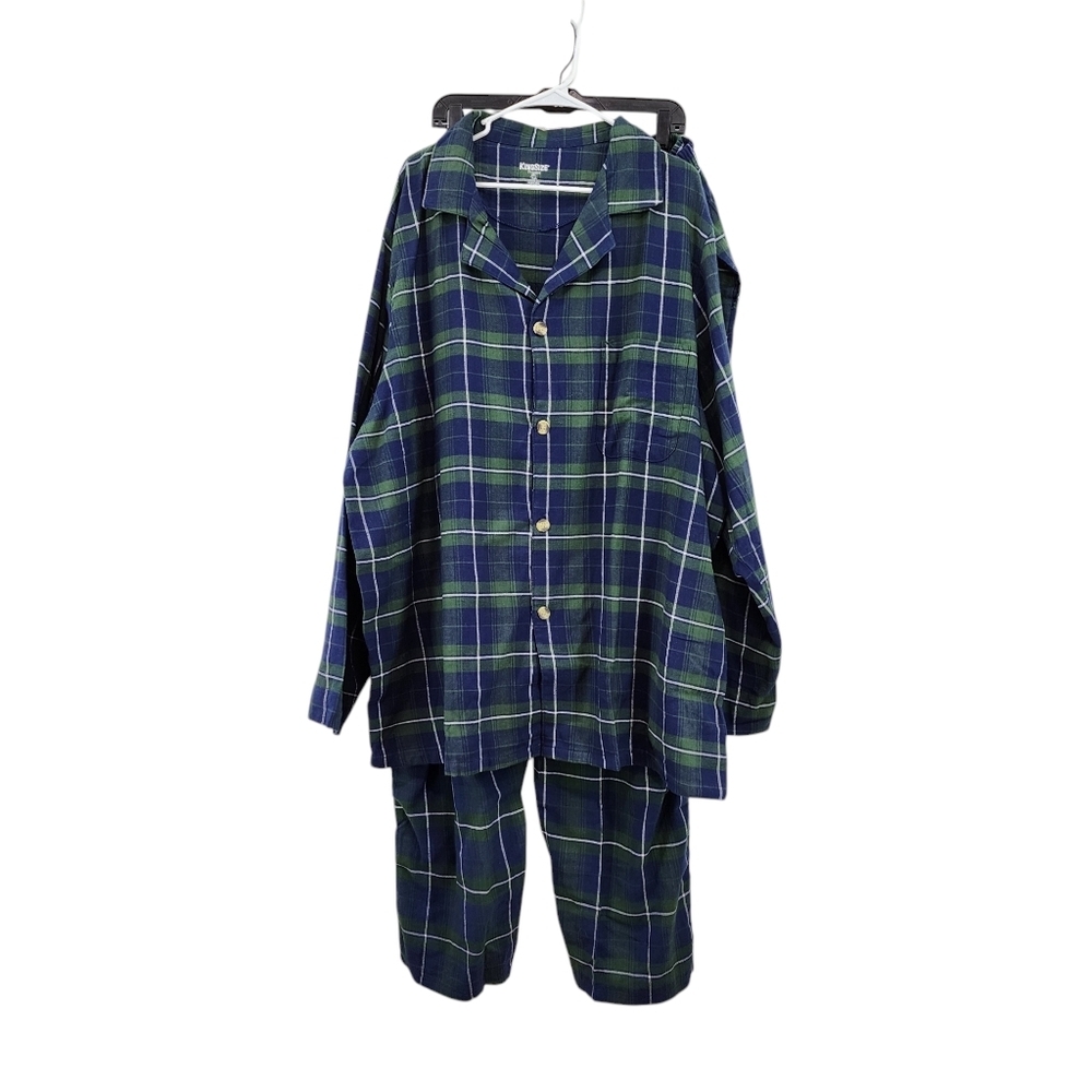 King Size Men's 100% Cotton Classic Plaid Pajama Set